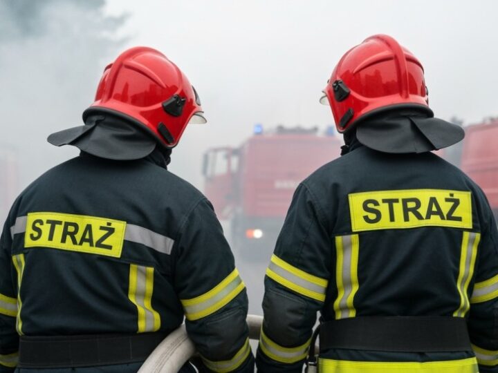 Płonące auto w Zdrojach: Pożar przy stacji paliw w Szczecinie